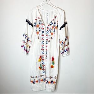 ZARA TRF | White Embroidery Midi Coverup Dress NWT